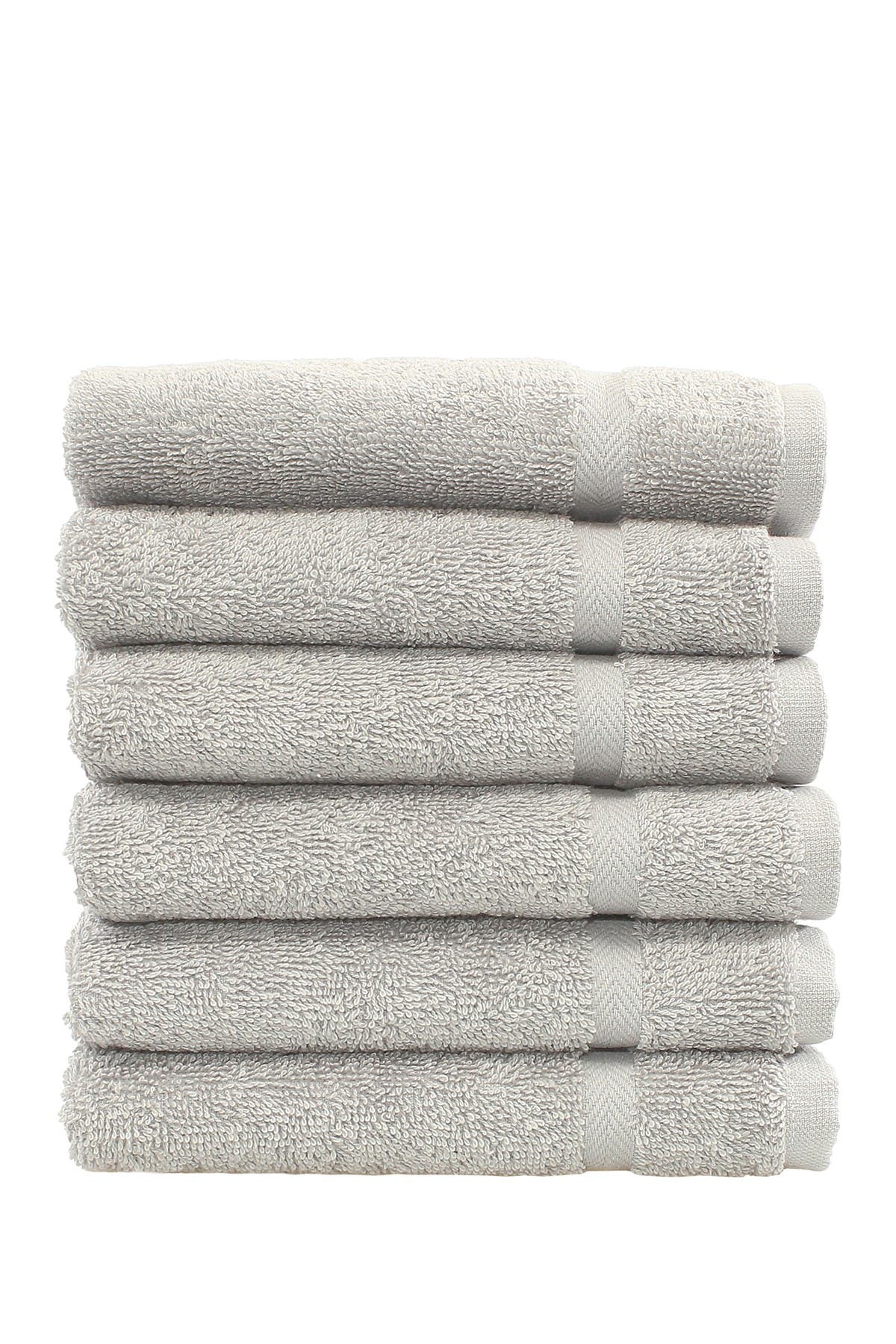 Linum Home Textiles Denzi Washcloths - Set of 6 - Grey
