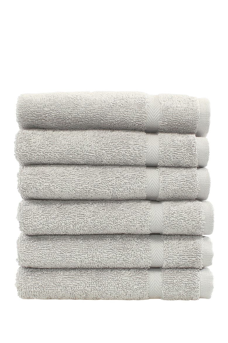 Denzi Washcloths - Set of 6 - Grey, Main, color, GREY