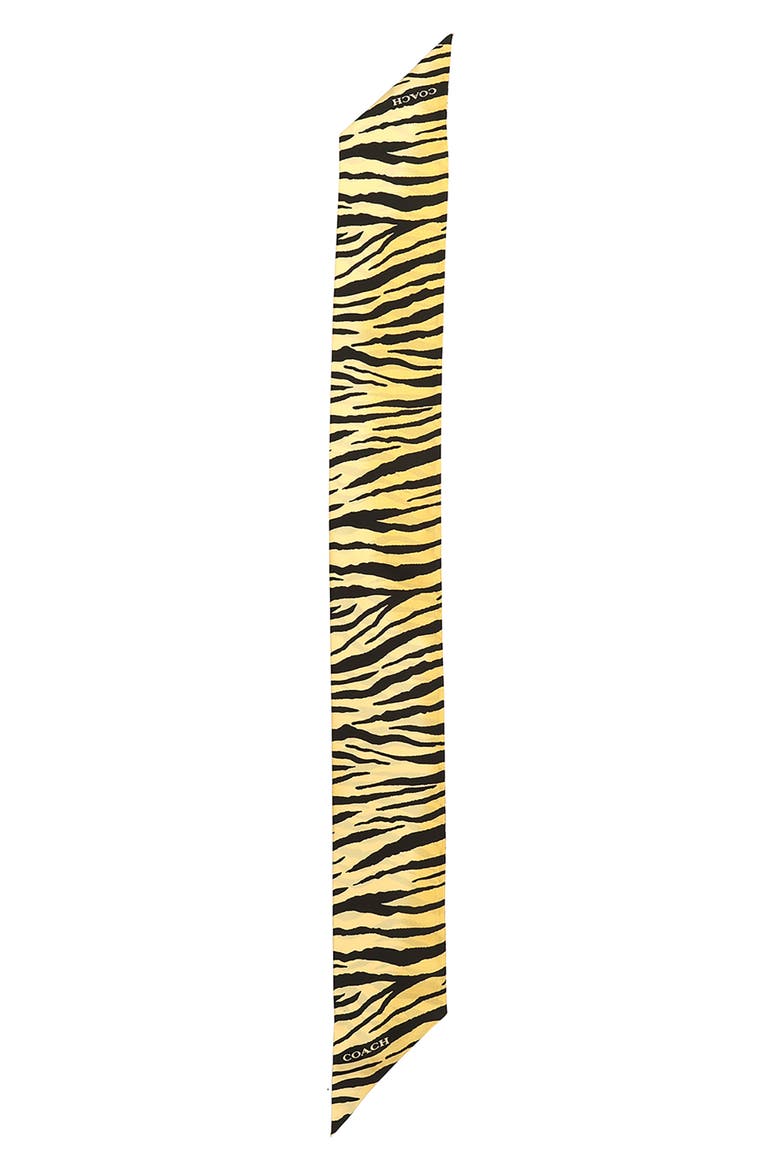 Tiger Stripe Wide Silk Scarf, Alternate, color, YELLOW/ BLACK
