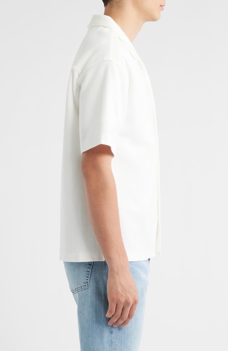 FRAME Relaxed Jacquard Camp Shirt, Alternate, color, White