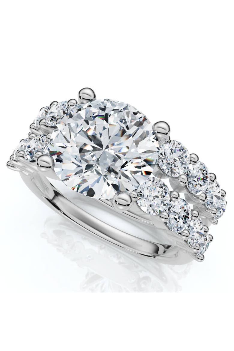 Certified 3 6/8ct Diamond Engagement Wedding Ring Set 14k Gold Lab Grown, Alternate, color, 14k White Gold