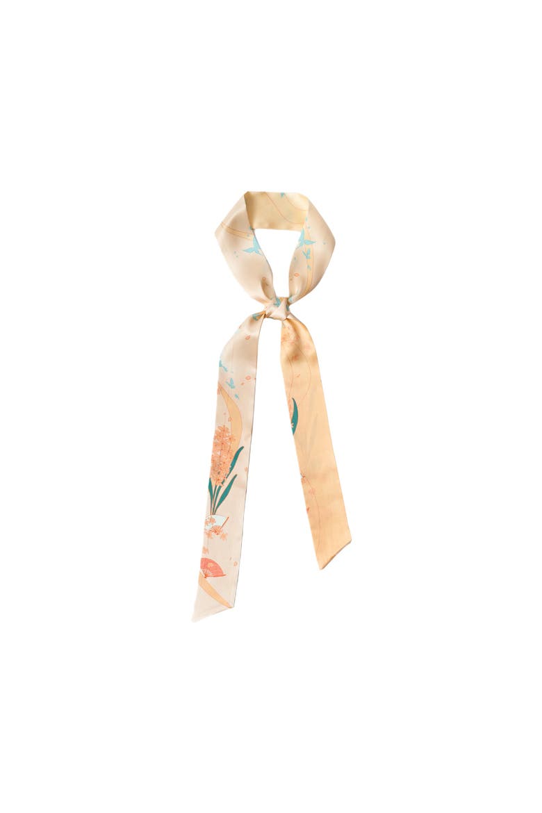 "Fanfare Breeze" Silk Skinny Scarf, Main, color, Yellow