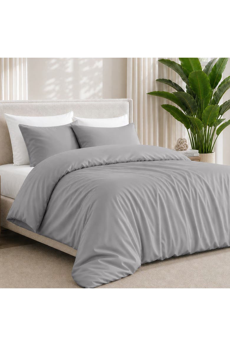 Cooling Rayon Duvet Cover Set, Alternate, color, Light Grey