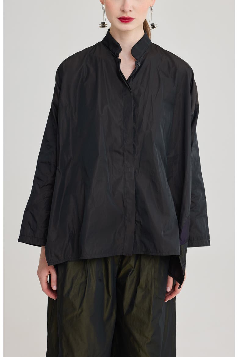 Poet Taffeta Shirt Jacket, Main, color, Brown