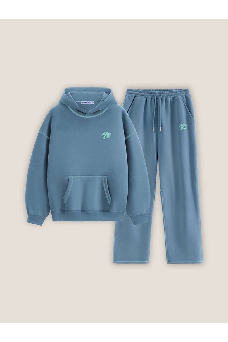 Cloud Essential Fleece Pullover Hoodie Set, Alternate, color, Blue Grey