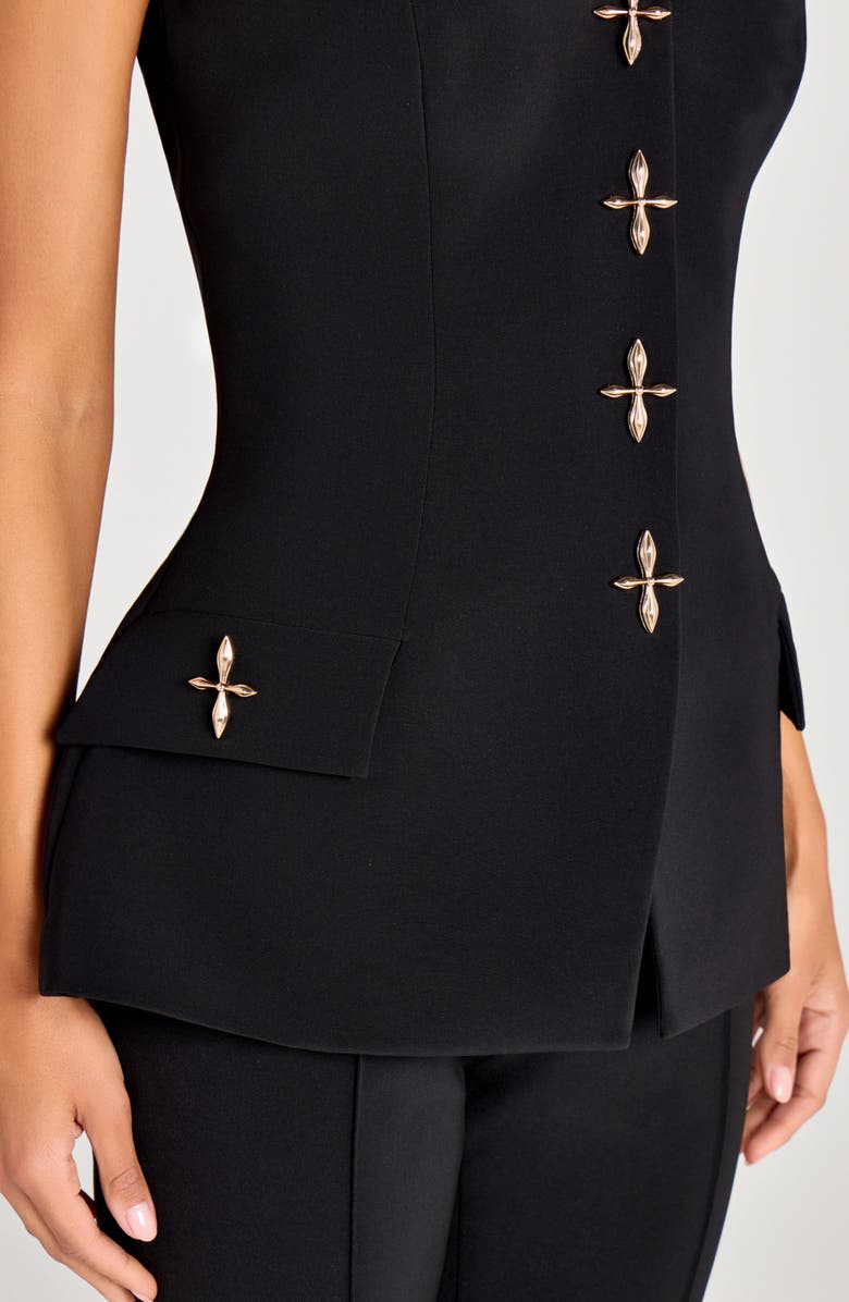 NADINE MERABI Zoe Peplum Waistcoat, Alternate, color, Black