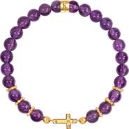 Karma and Luck Leap of Intuition - Amethyst Cross Charm Bracelet