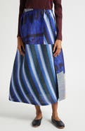 Pleats Please Issey Miyake City Collage Pleated Midi Skirt