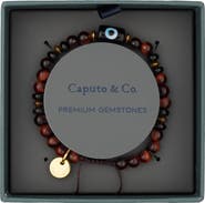 Caputo & Co. Men's Murano Evil Eye Tiger Eye Bead Bracelet