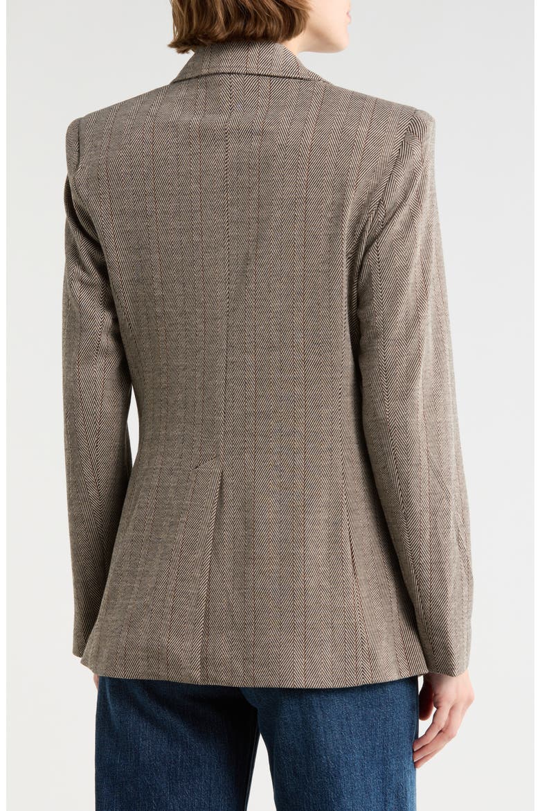 Houndstooth Knit Blazer, Alternate, color, BLACK/ CAMEL/ RUST HERRINGBONE