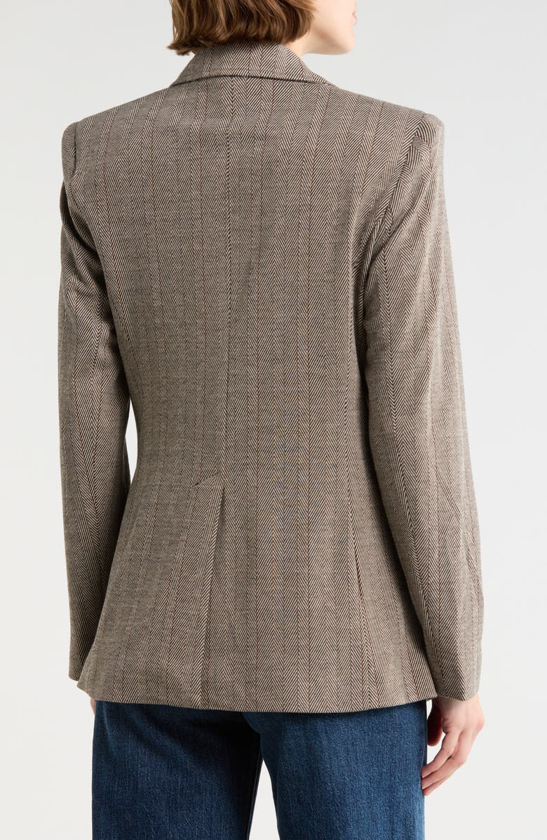 MAX STUDIO Houndstooth Knit Blazer, Alternate, color, Black/ Camel/ Rust Herringbone