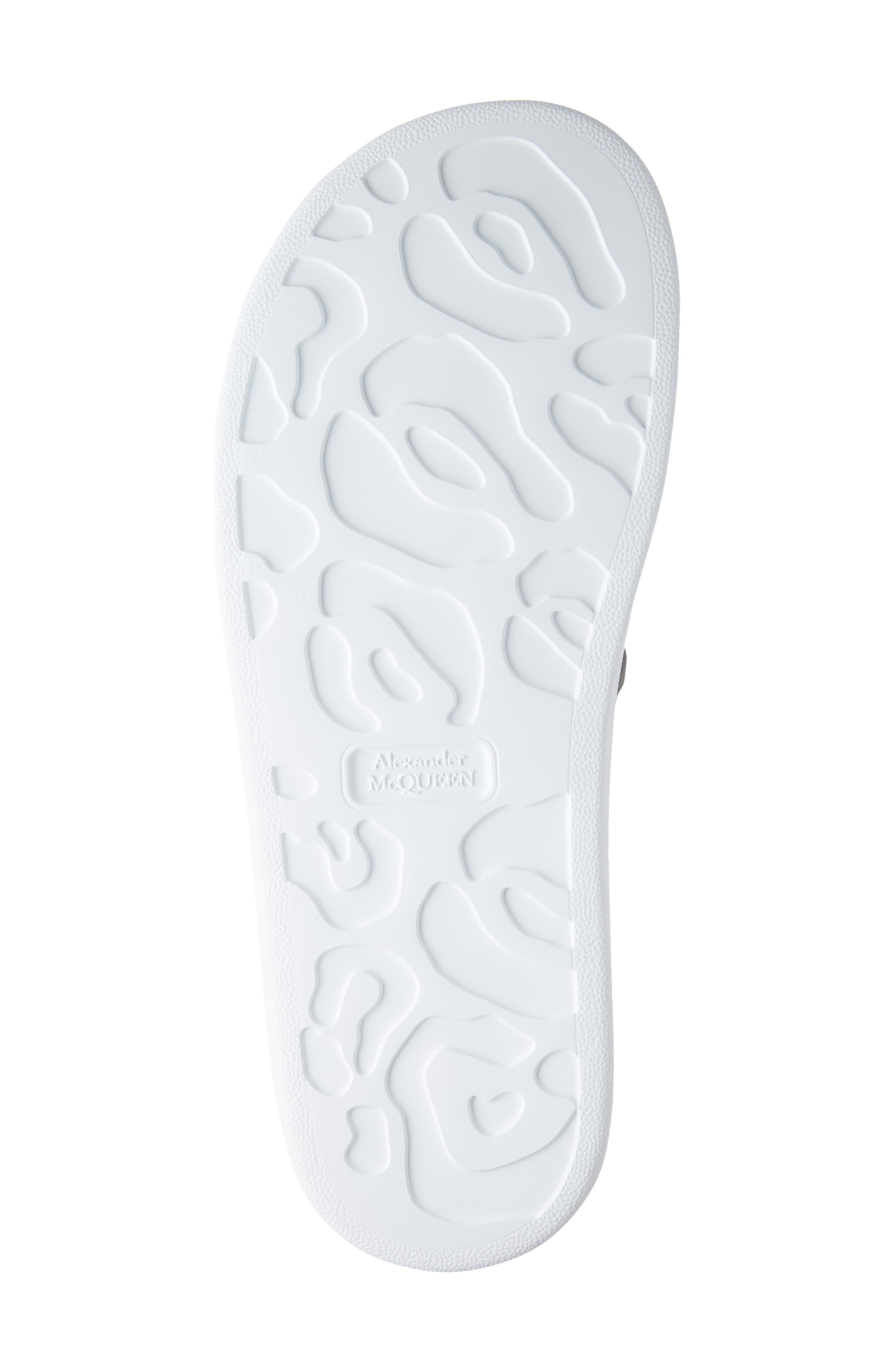 Alexander McQueen Logo Slide Sandal, Alternate, color, WHITE