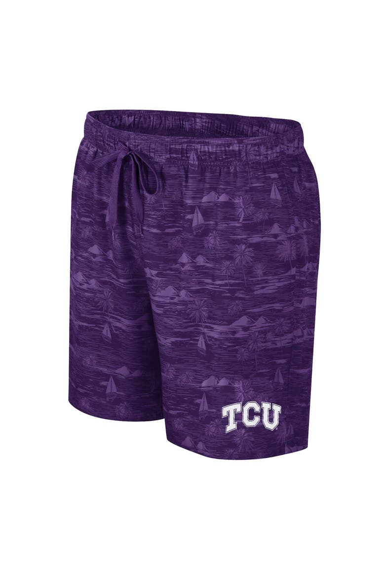 Men's Colosseum Purple TCU Horned Frogs Ozark Swim Shorts, Alternate, color, Purple