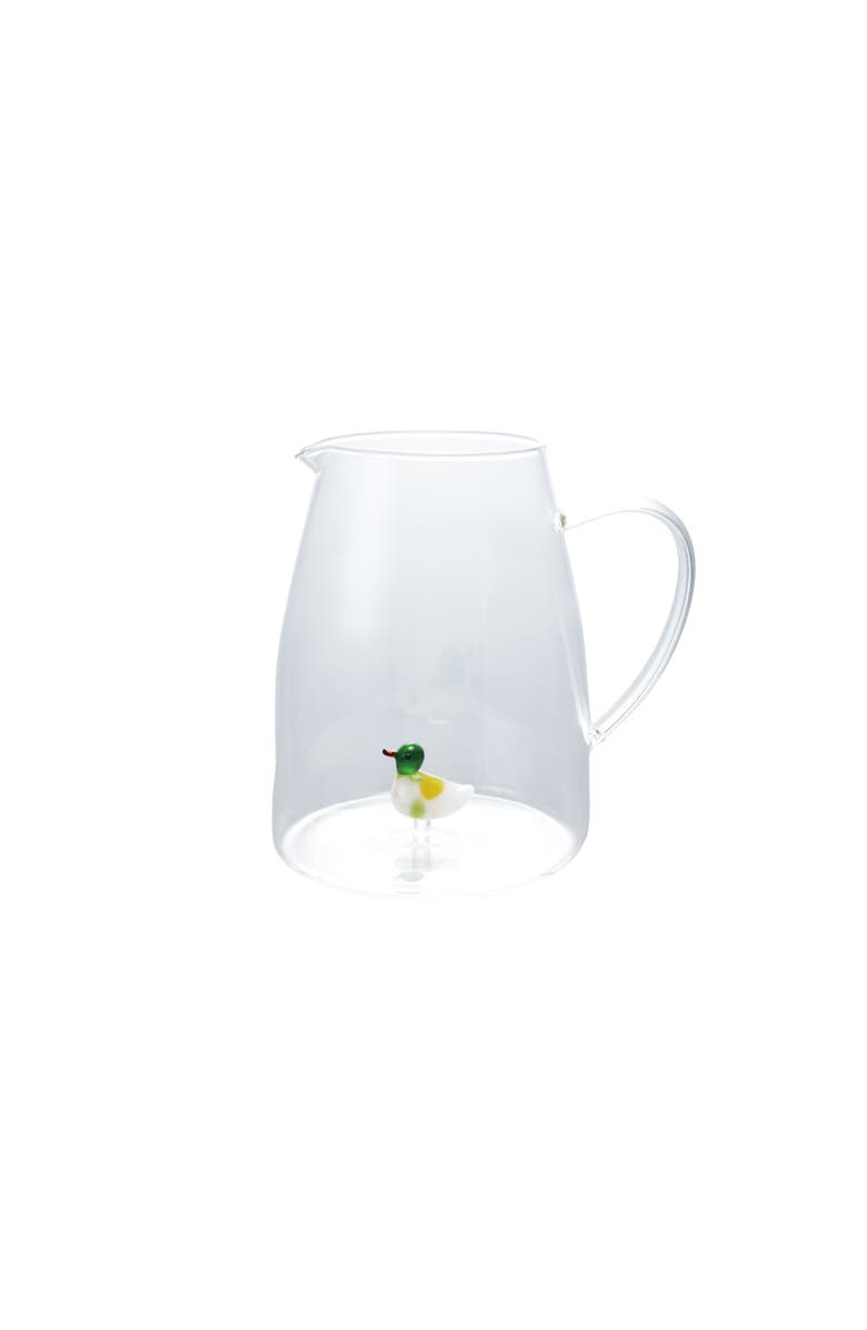 Storied Home Pitcher with Duck Inside, Main, color, Clear