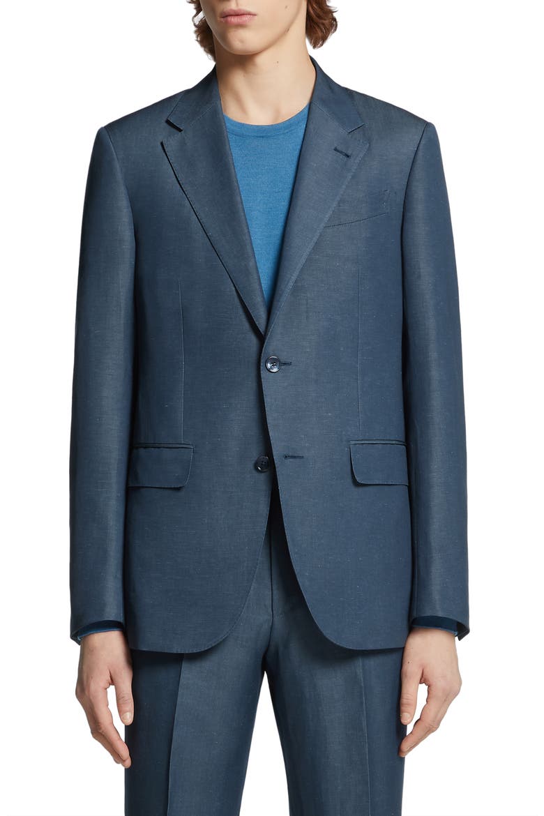 Trofeo Wool & Linen Sport Coat, Main, color, BLUE