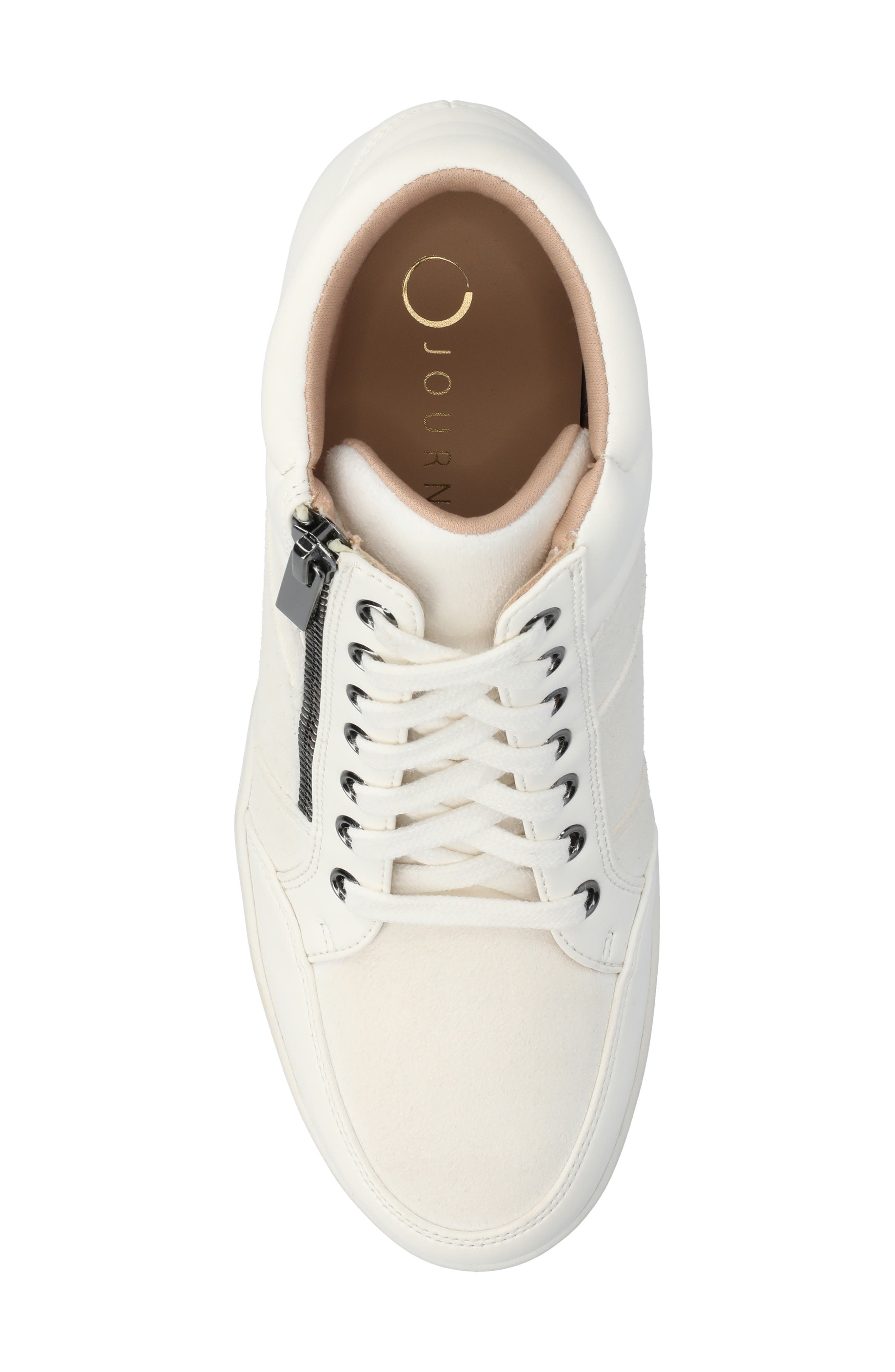 Clarity High Top Wedge Sneaker, Alternate, color, WHITE