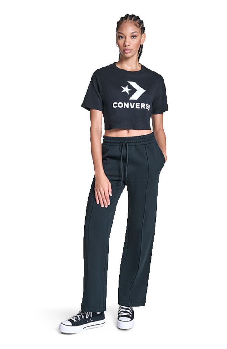 Converse Star Chevron Cropped T-Shirt, Main, color, Converse Black
