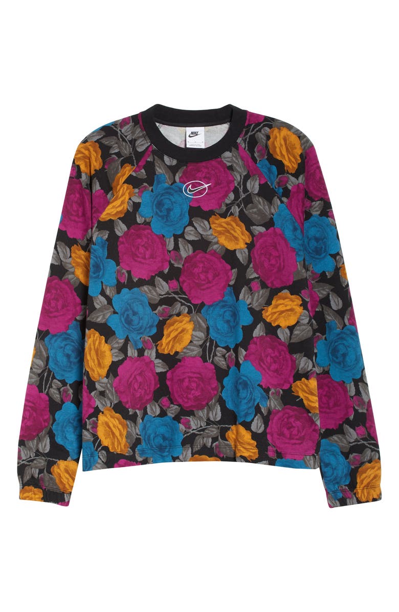 Nike Women's Sportswear Icon Clash Foral Crewneck Sweatshirt, Alternate, color, 