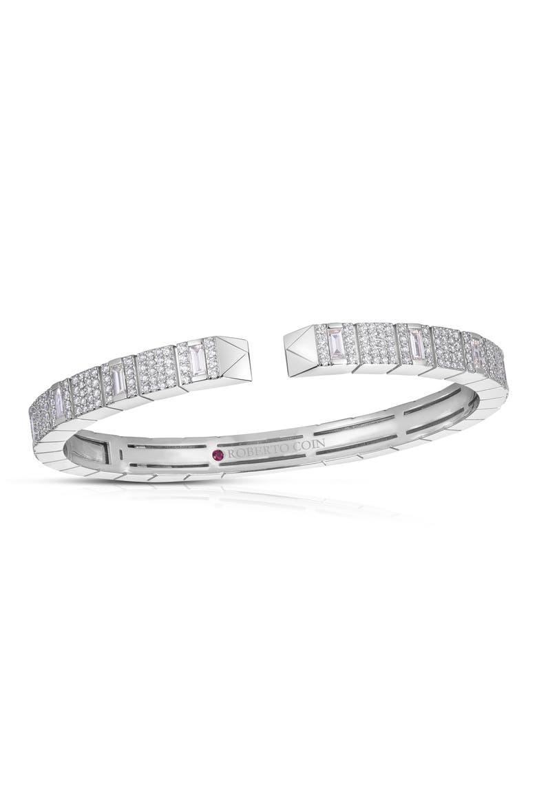 Obelico 18k Gold Diamond Bangle, Main, color, 18K WHITE GOLD