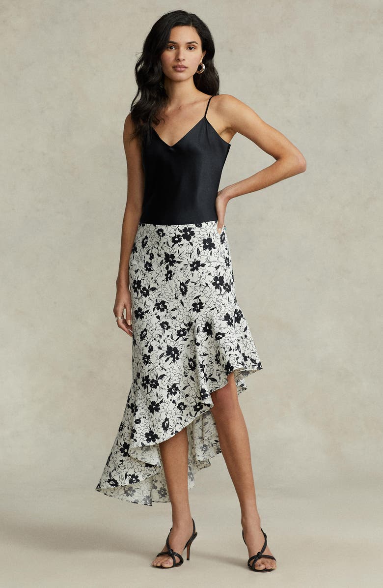 Polo Ralph Lauren Mulia Floral Linen Asymmetric Skirt, Alternate, color,