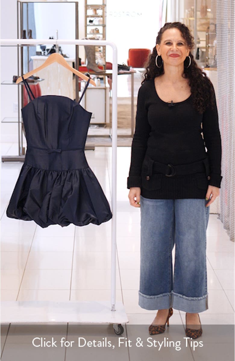 Maddie Bubble Hem Satin Cocktail Dress, sales video thumbnail