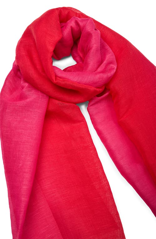 Saachi Two-tone Linen Scarf In Pink