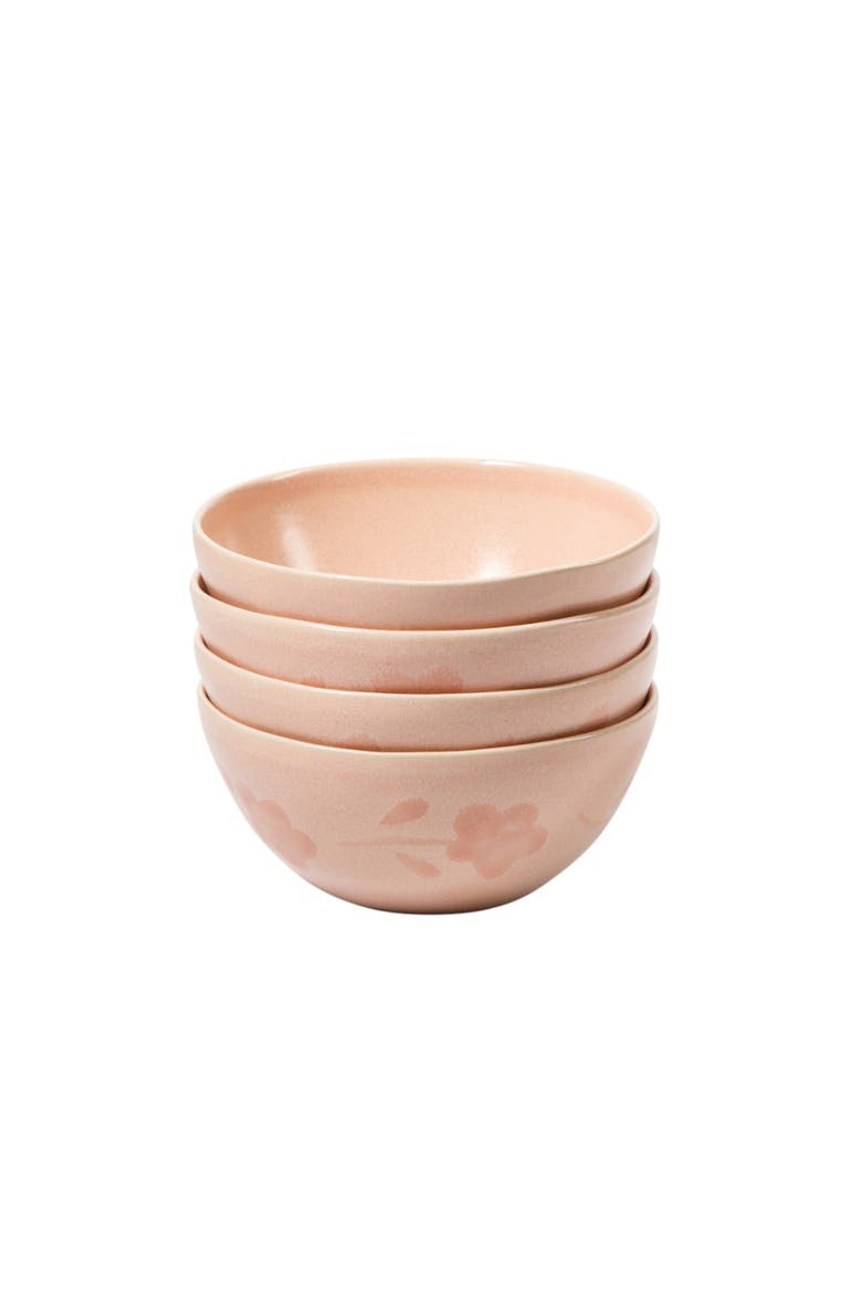 Porto Petals 6.4 Inch Cereal Bowls Set of 4, Alternate, color, Blush Pink