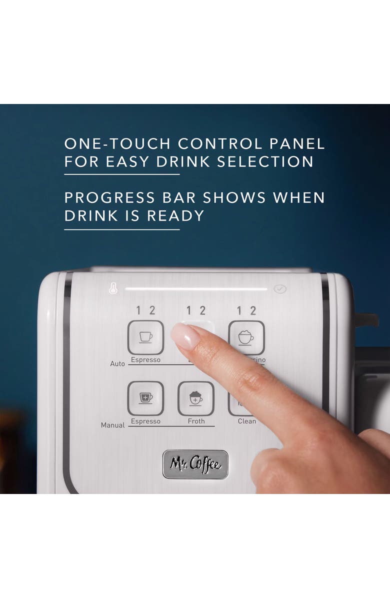 Mr. Coffee OneTouch CoffeeHouse Espresso, Cappuccino, and Latte Maker, Alternate, color, White