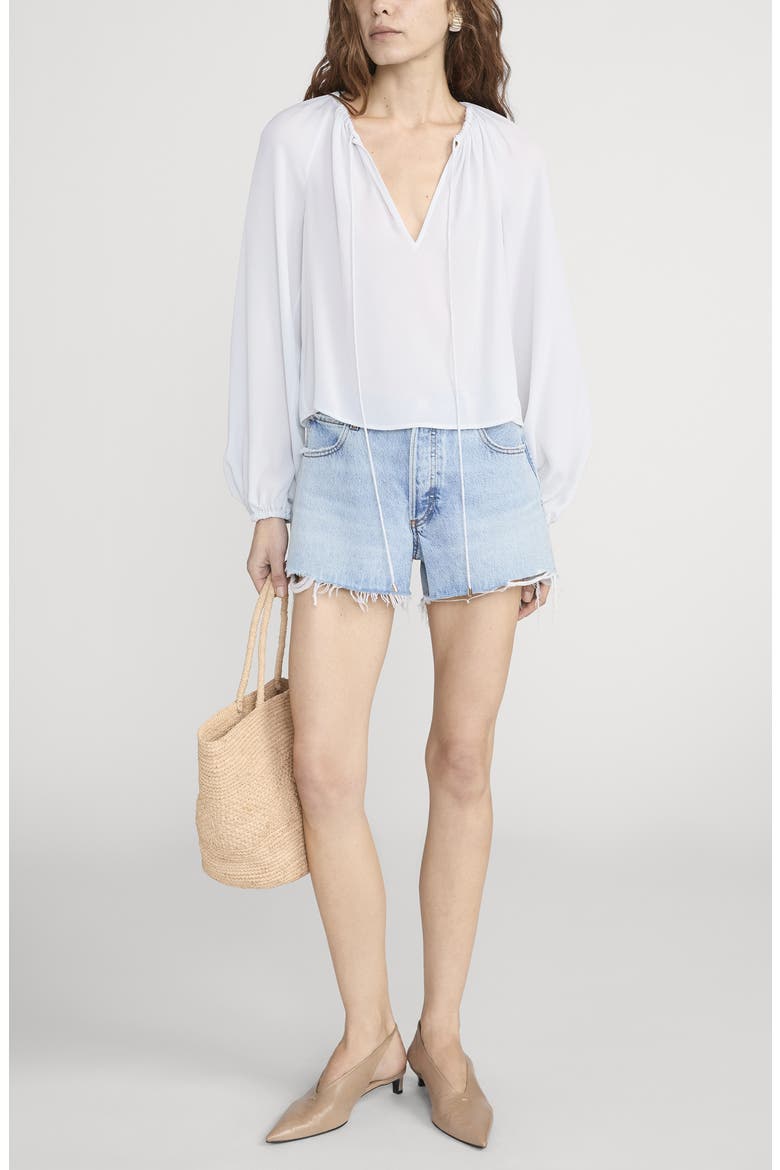 The Silk Balloon Top, Alternate, color, ICE BLUE
