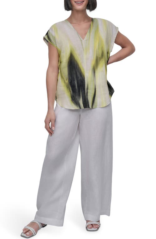 DKNY DKNY V-NECK LINEN TOP