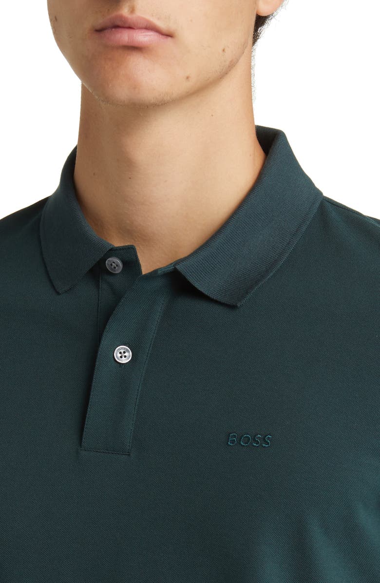 BOSS Pallas Cotton Polo, Alternate, color, Open Green