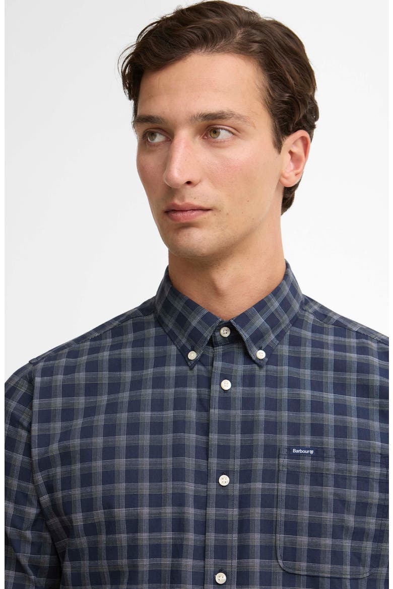Bramwell Check Button Down Shirt, Alternate, color, NAVY