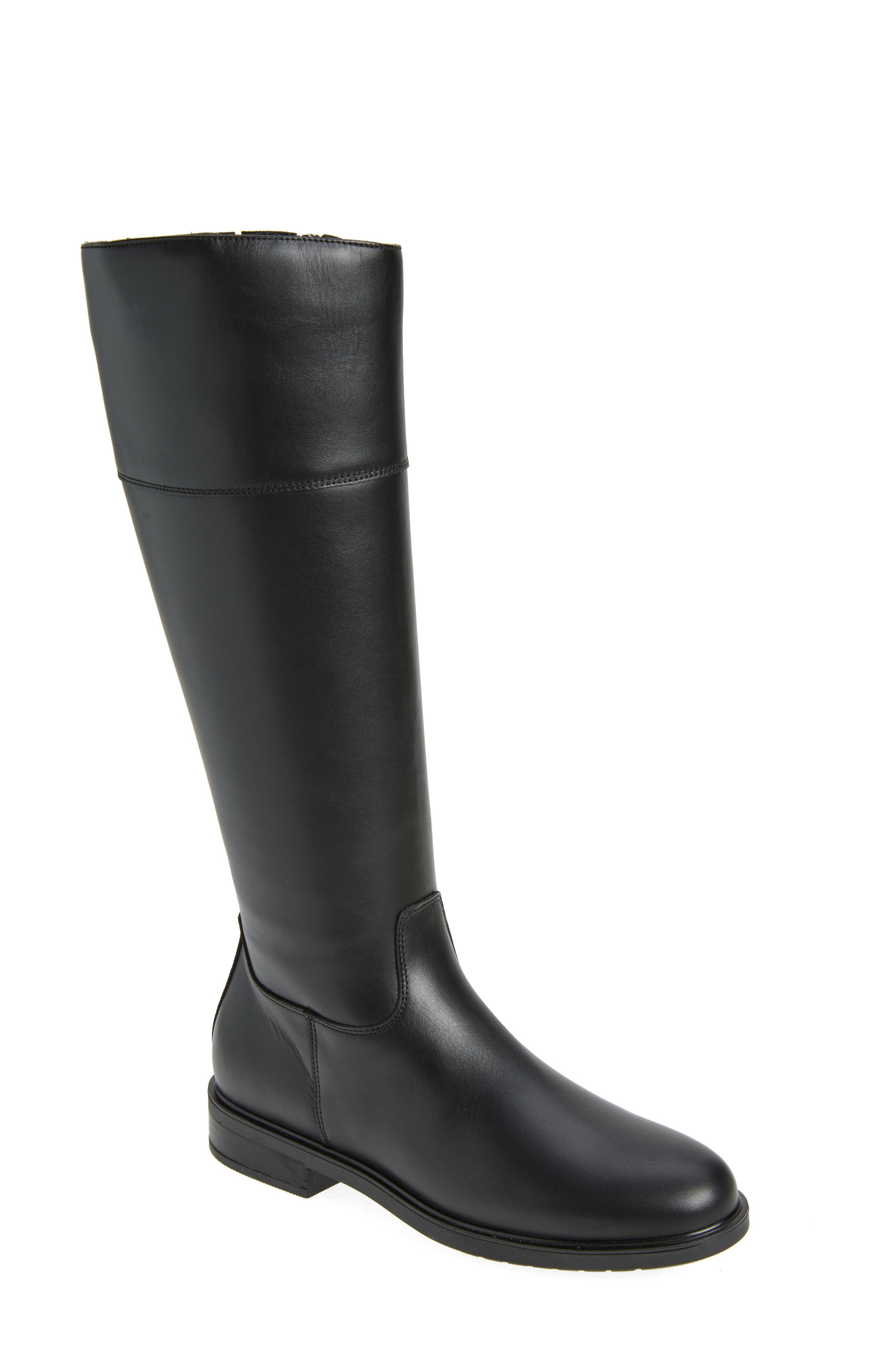 Sylas Tall Leather Boot, Main, color, BLACK LEATHER