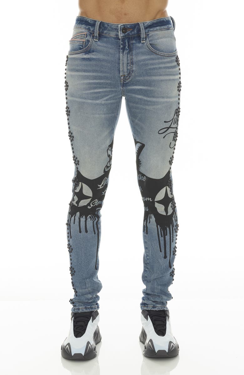 Cult of Individuality Punk Super Skinny Jeans, Main, color, Acid
