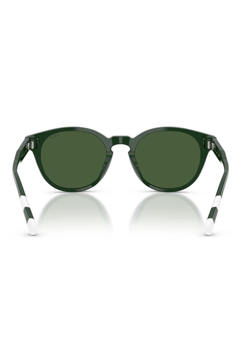 52mm Round Sunglasses, Alternate, color, SHINY GREEN / DARK GREEN