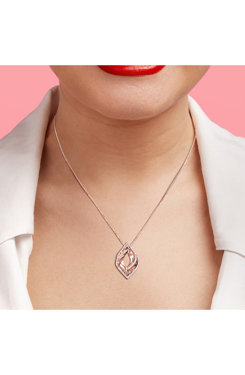 Julianna B. Diamond Leaf Necklace 14k Rose Gold, Alternate, color, 