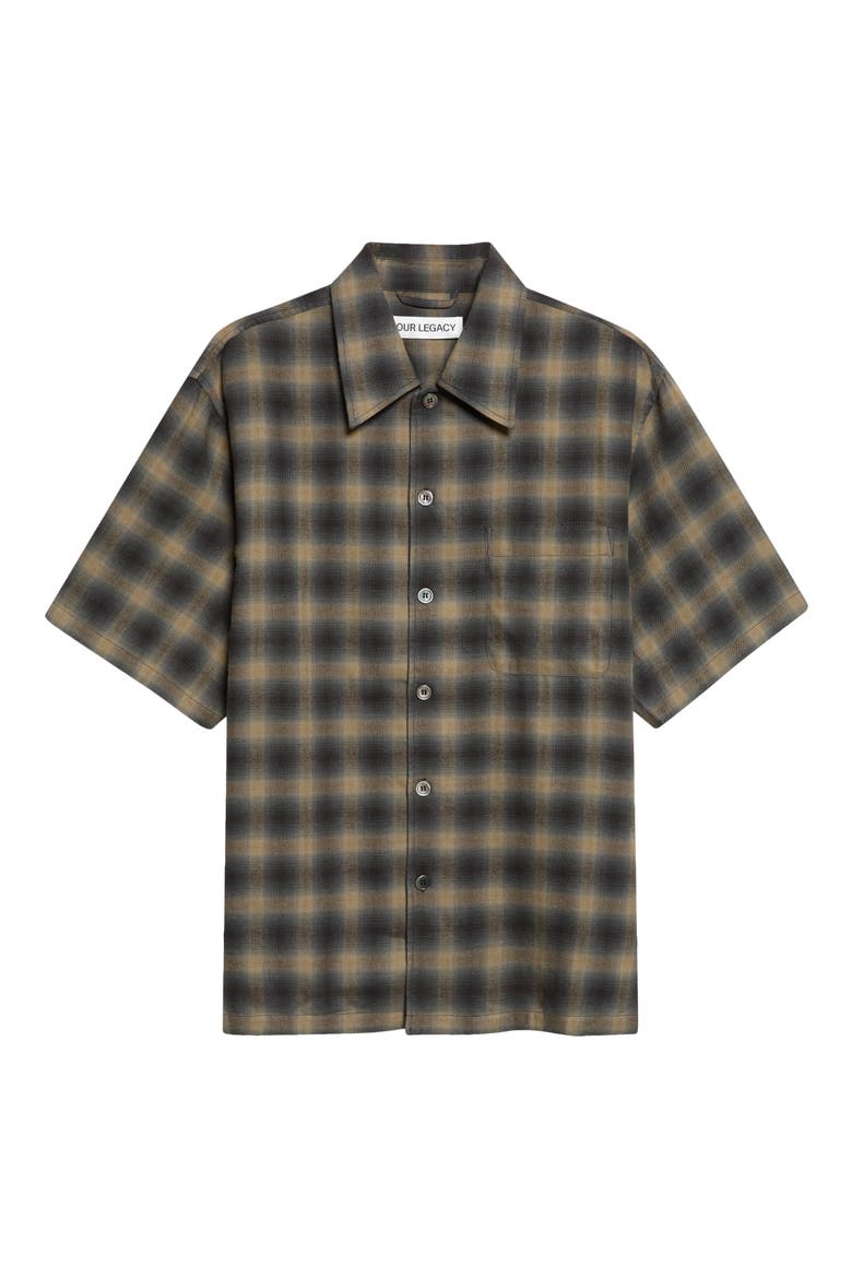 Every Check Short Sleeve Cotton & Wool Button-Up Shirt, Main, color, YUKON CHECK