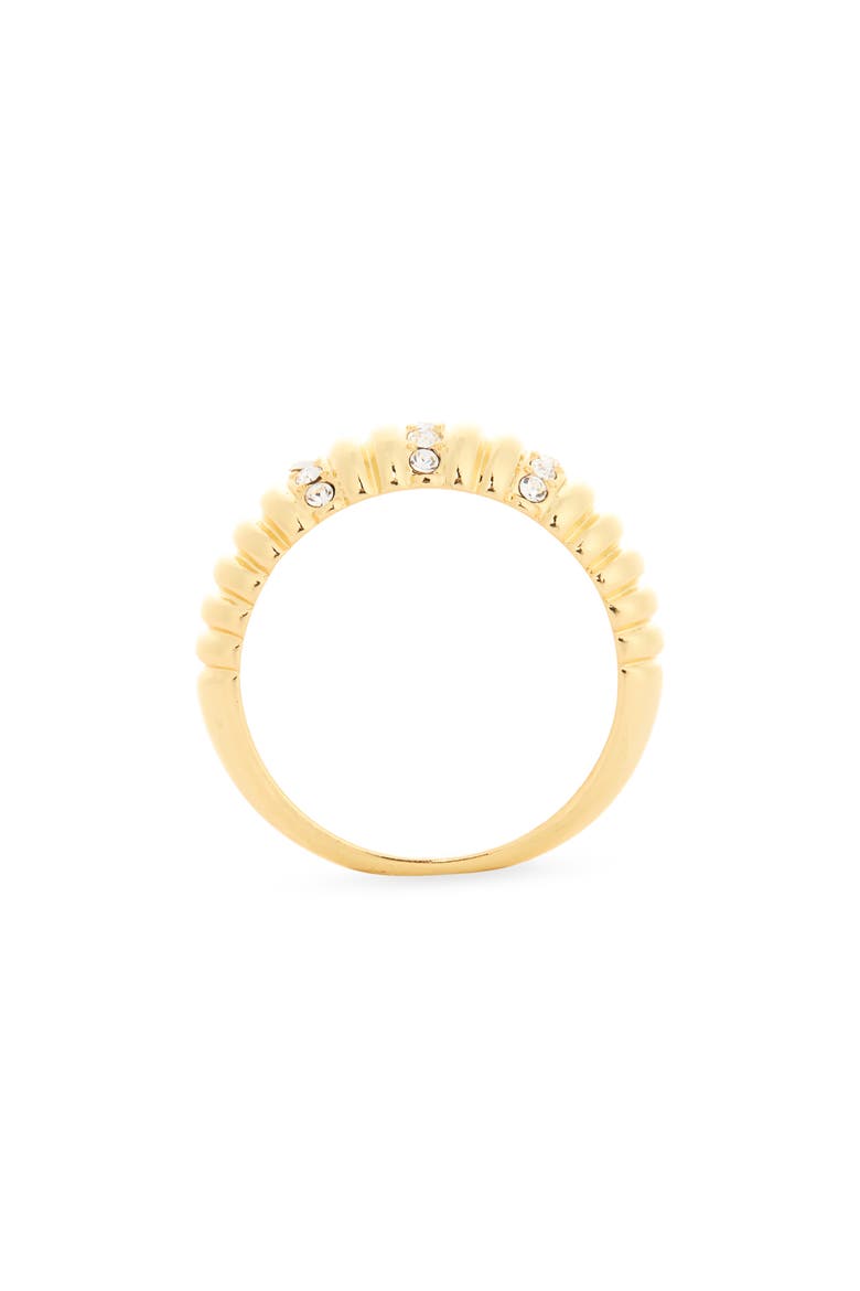 Pavé Curved Band Ring, Alternate, color, CLEAR / GOLD