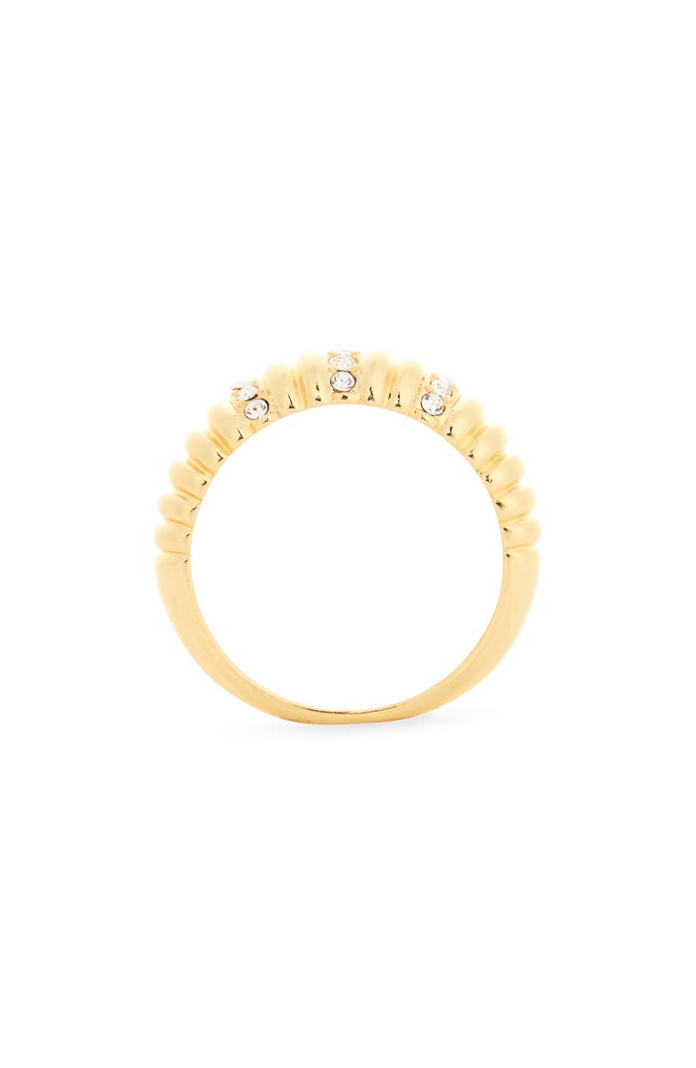 Covet Pavé Curved Band Ring, Alternate, color, Clear / Gold