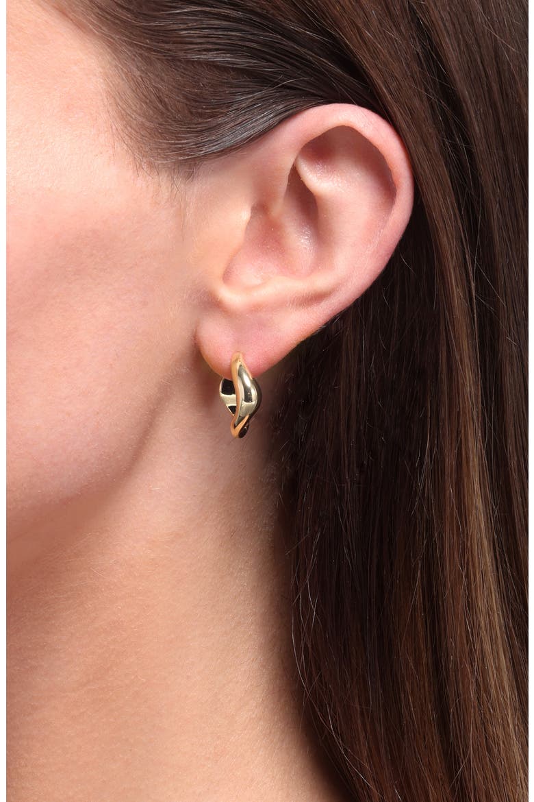 Mini Twisted Hoop Earrings, Alternate, color, PALE GOLD