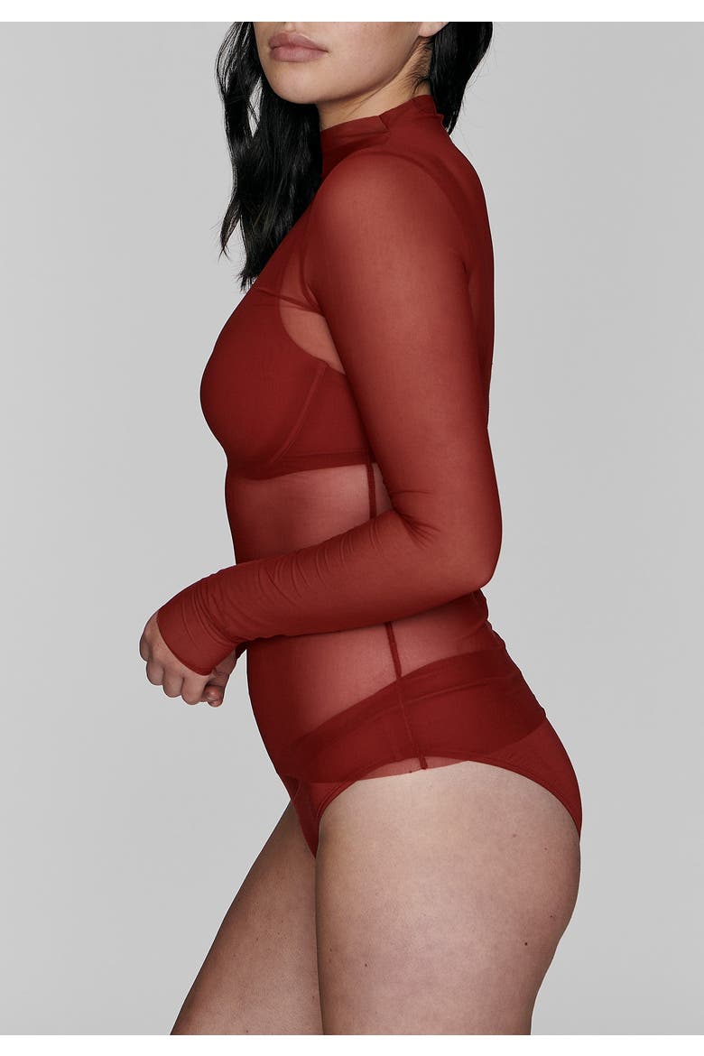 The Mockneck Top, Alternate, color, AMARYLLIS