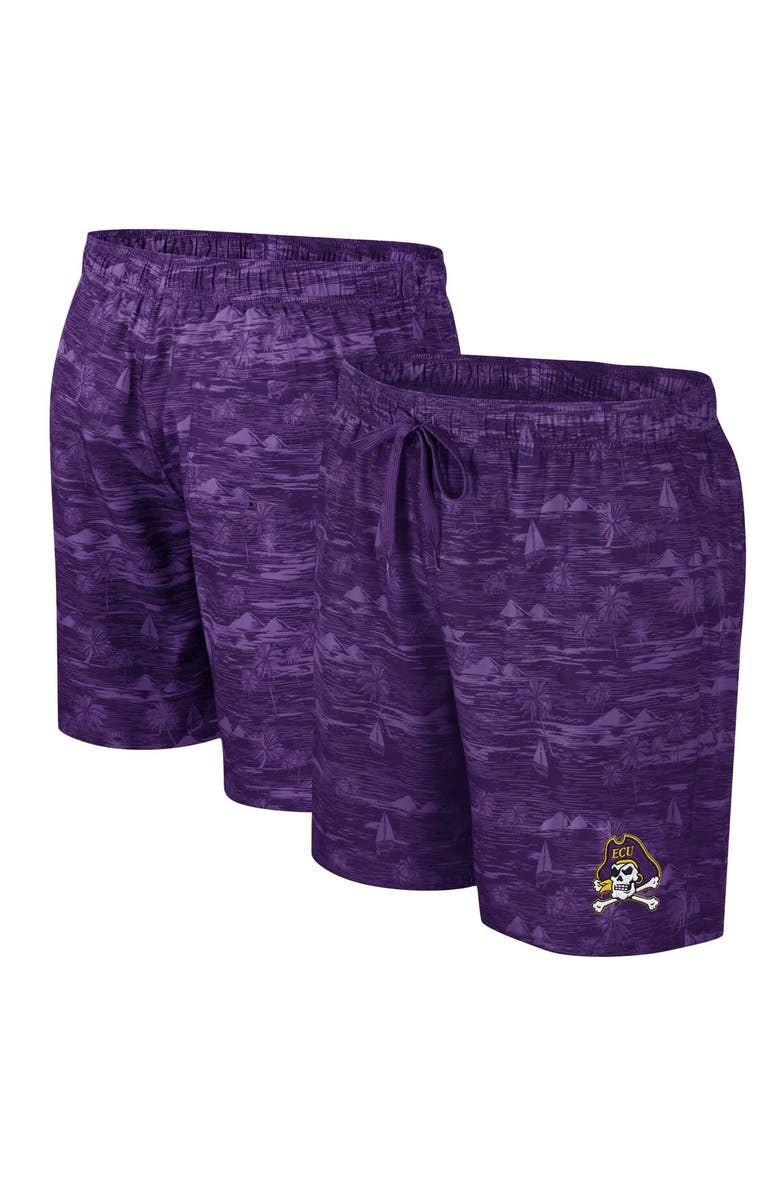 COLOSSEUM Men's Colosseum Purple ECU Pirates Ozark Swim Shorts, Alternate, color, 