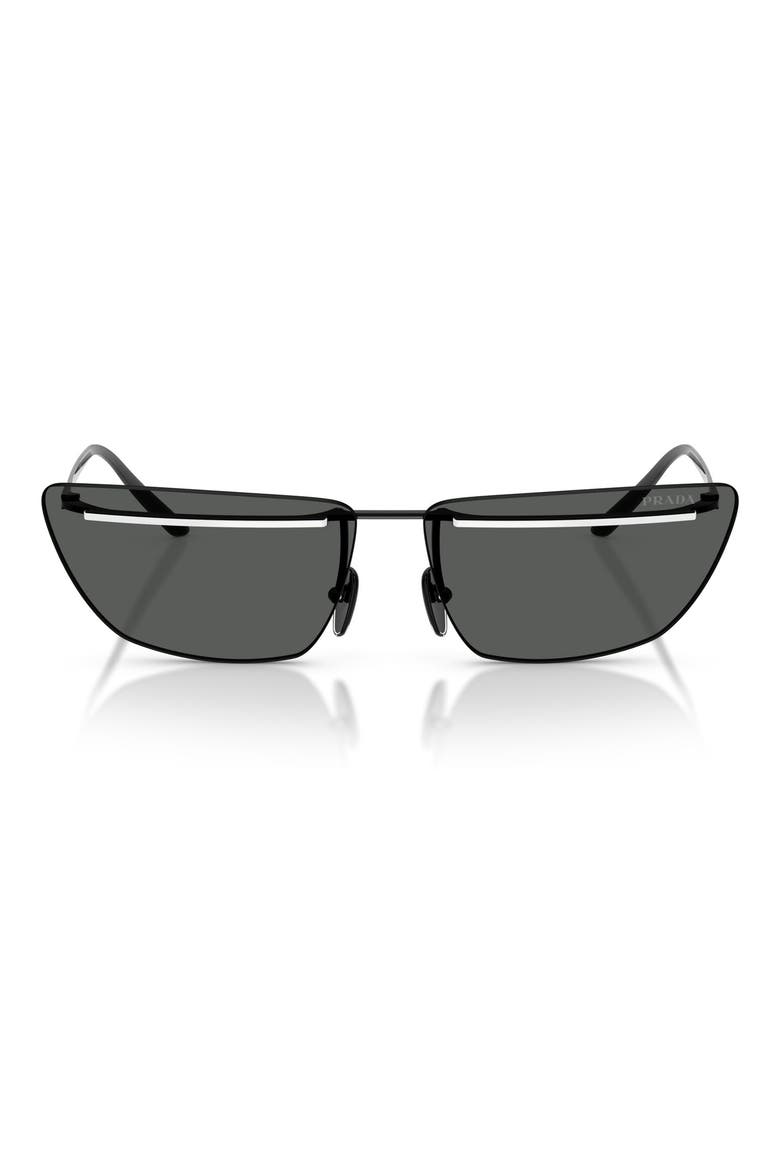 64mm Oversize Butterfly Sunglasses, Main, color, BLACK/ WHITE / DARK GREY
