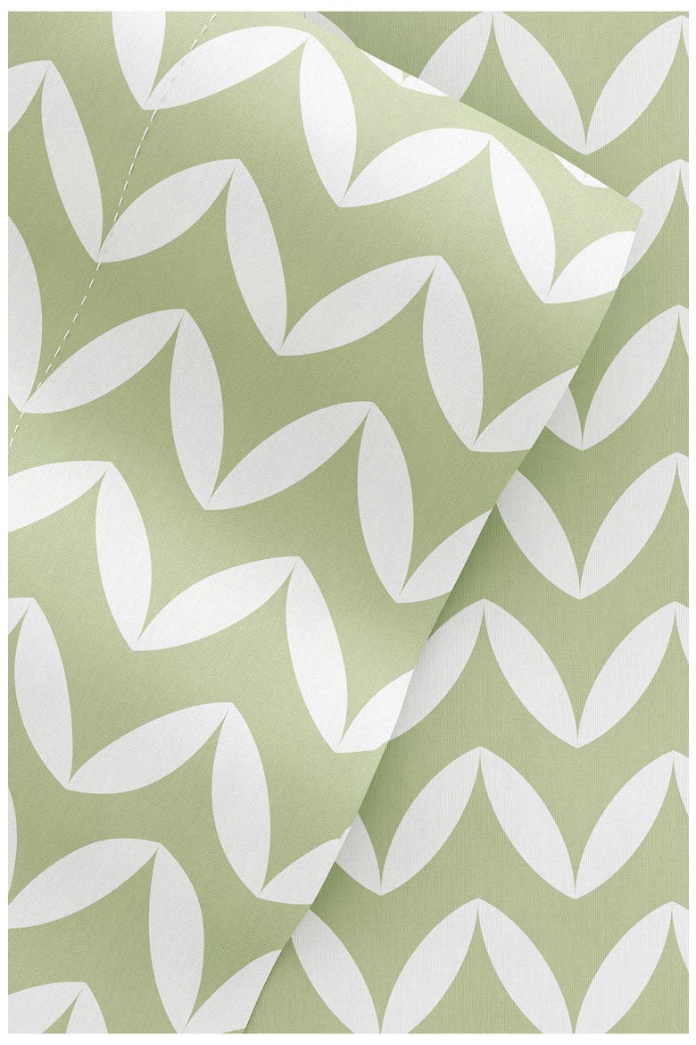 HOME SPUN Premium Ultra Soft Puffed Chevron Pattern 4-Piece Bed Sheet Set, Alternate, color, SAGE