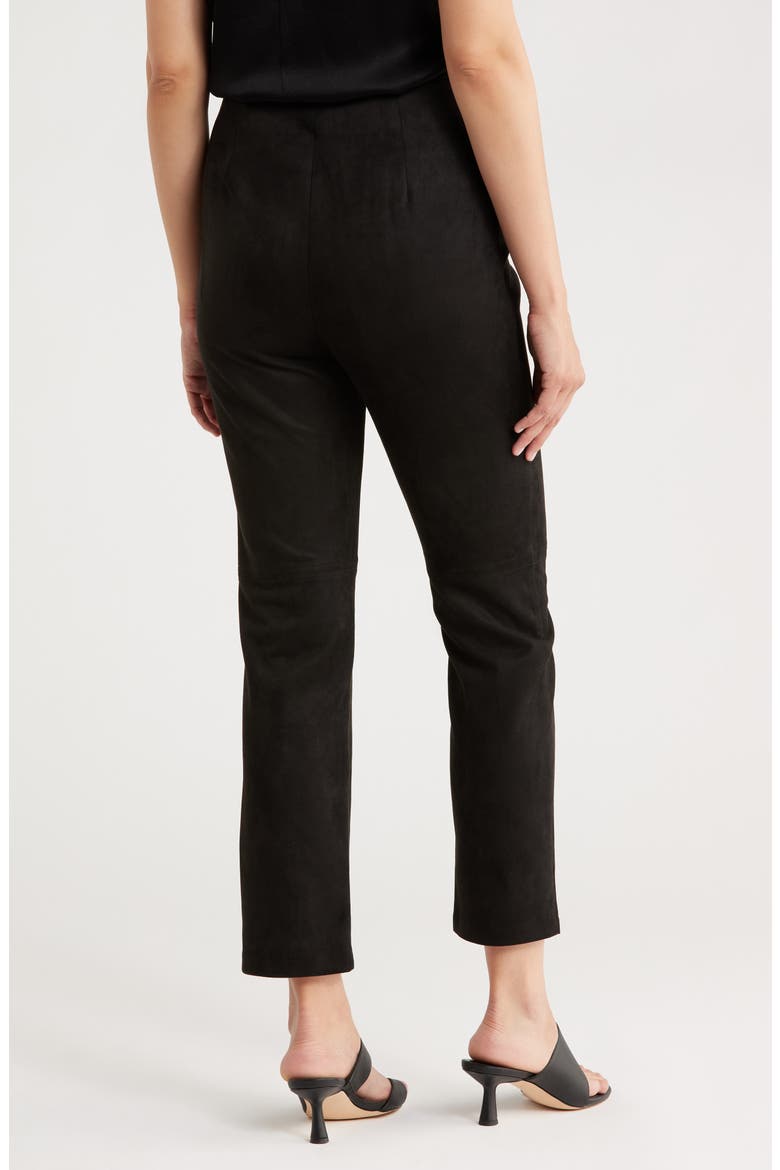 Faux Suede Ankle Pants, Alternate, color, BLACK