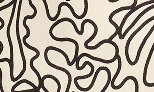 THE GOOD JOURNEY THE GOOD JOURNEY SQUIGGLE PRINT SQUARE NECK LINEN BLEND MINIDRESS 