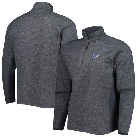 Men's Antigua Heathered Charcoal St. Louis Blues Course Quarter-Zip Jacket