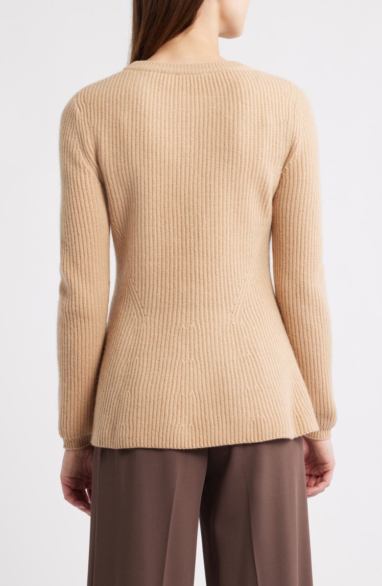 Elie Tahari Leona Peplum Cashmere Sweater, Alternate, color, French Beige