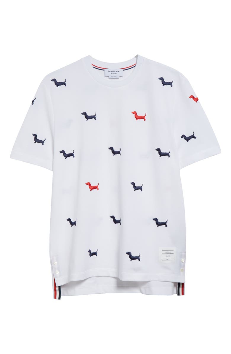 Thom Browne Hector Embroidered Cotton Piqué T-Shirt, Alternate, color,