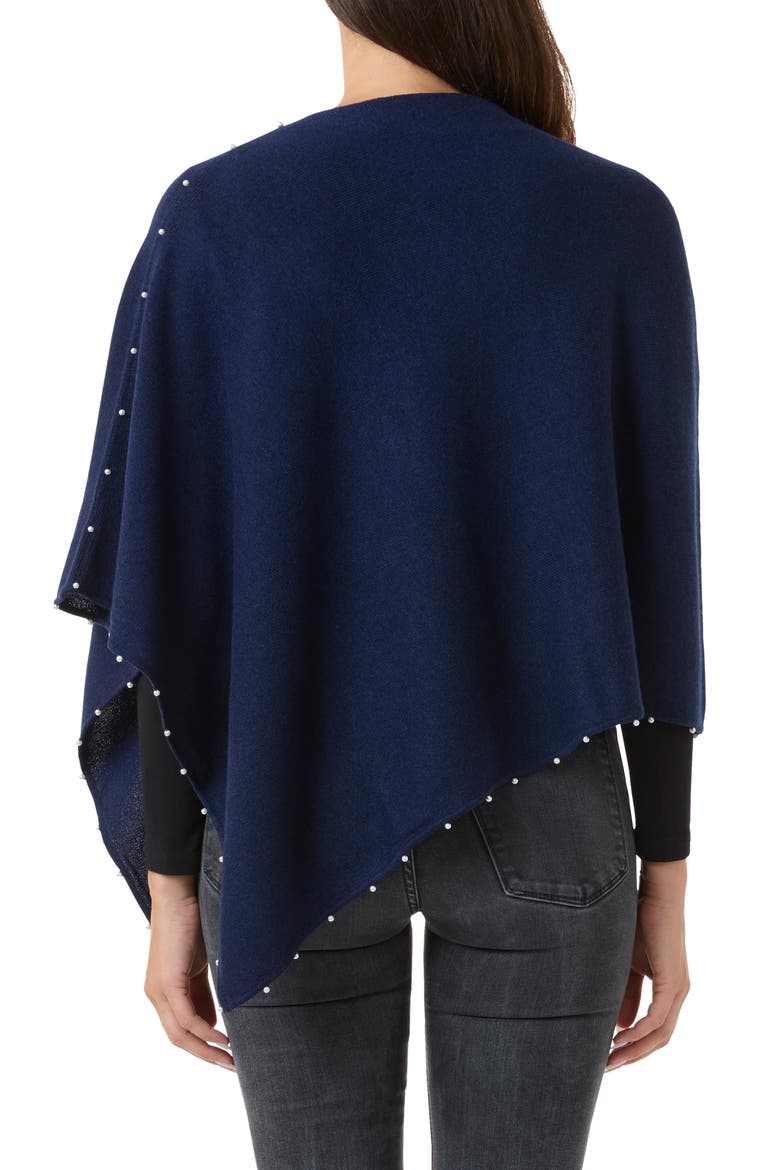 Wool & Cashmere Poncho, Alternate, color, NAVY